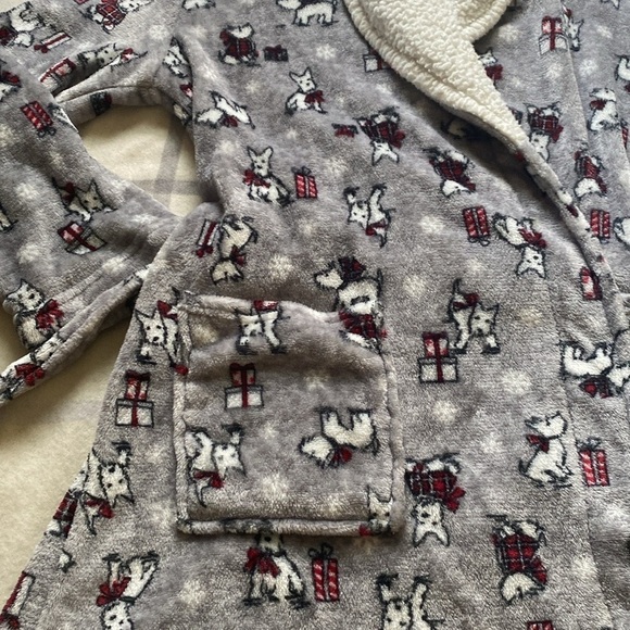 Laura Ashley Cozy Scottie Dog Robe Size L/XL - Picture 7 of 12